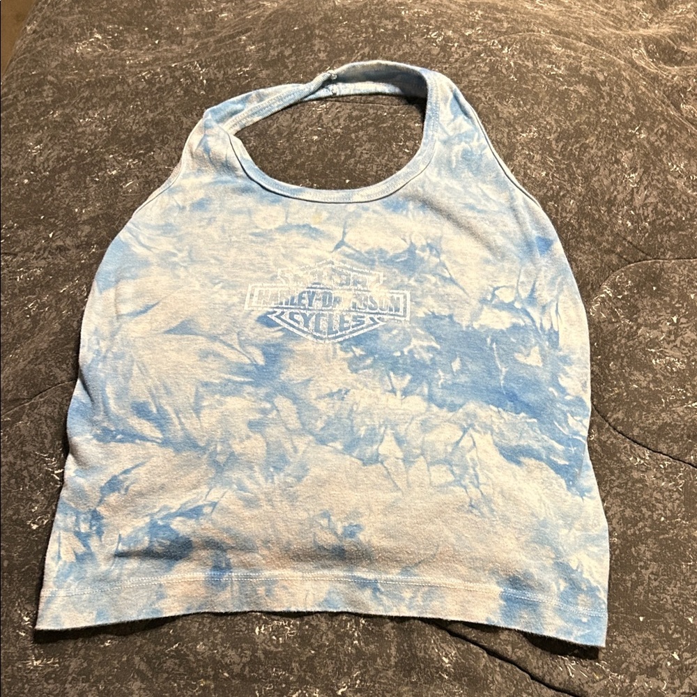 Harley-Davidson Sky Blue Tie-Dye Halter Top